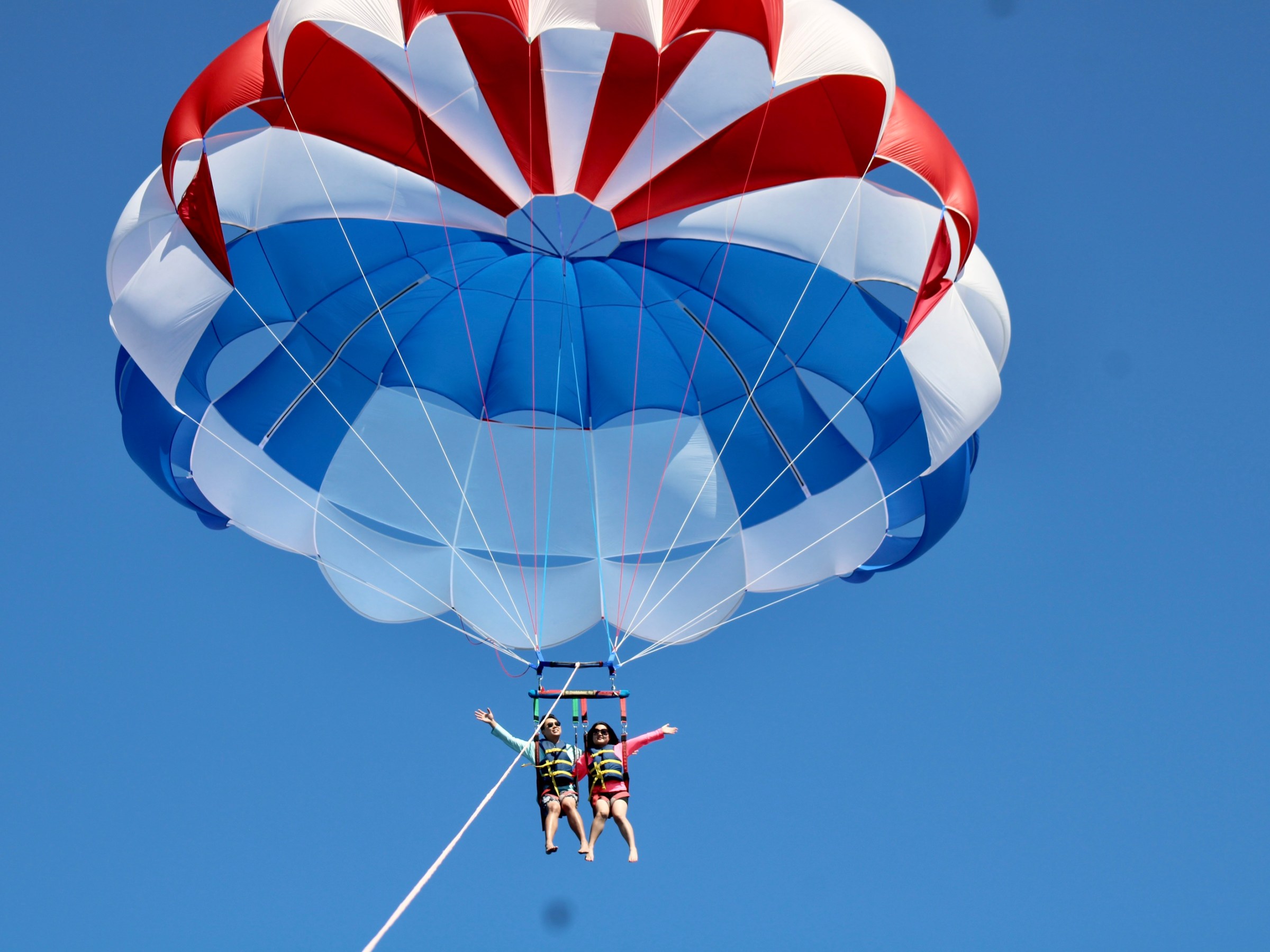 a parachute is flying in the air